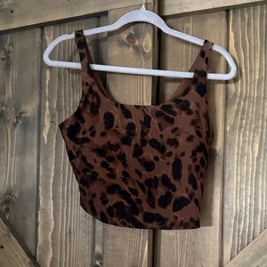 Old Navy Brown Leopard Print Crop Top